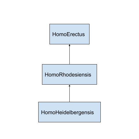 Diagrama de clases de la evolución humana